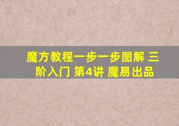 魔方教程一步一步图解 三阶入门 第4讲 魔易出品